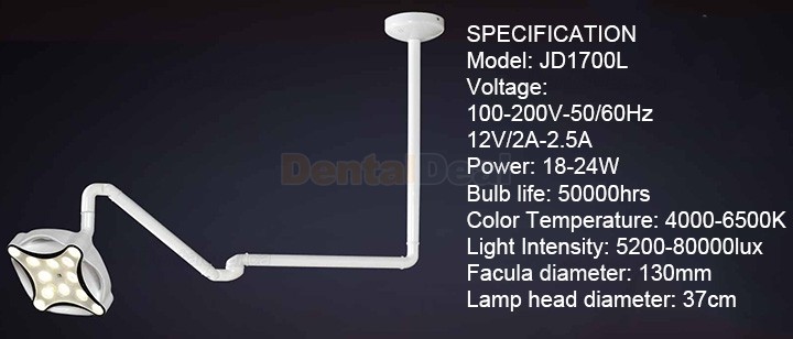 Micare JD1700 Dental Ceiling Surgical Lamp Shadowless LED Light Operating Lamp